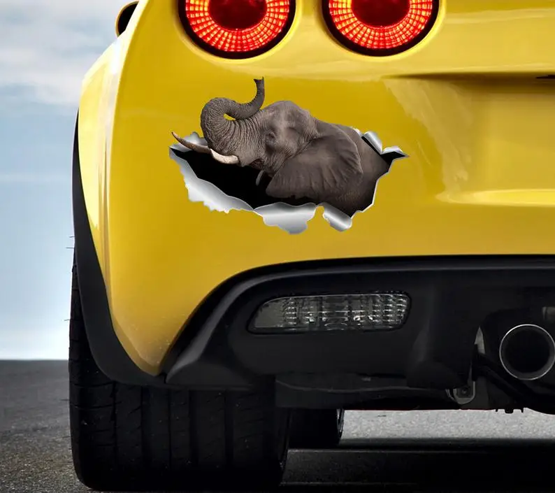 

Car sticker Elephant sticker Elephant decal Elephant funny decor Car vinyl sticker Animals stickers Bumper elephant decal