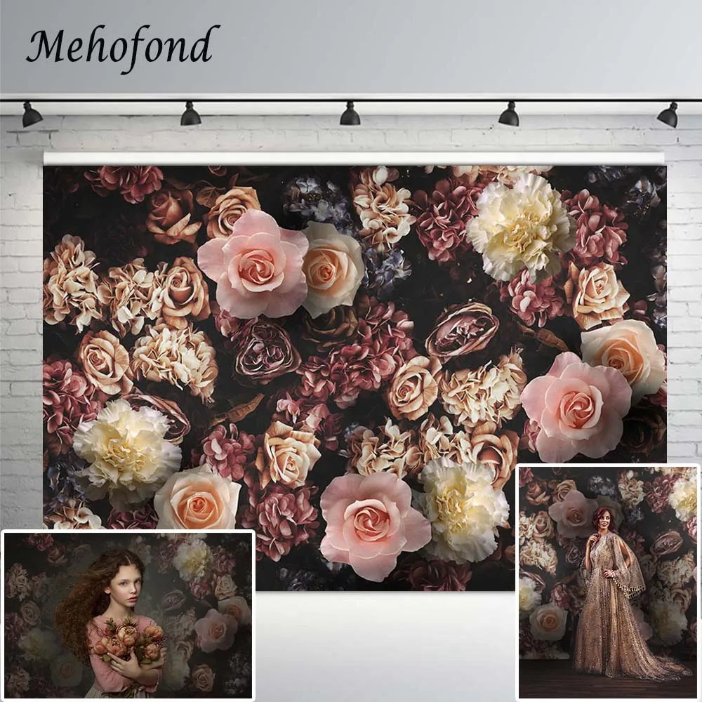 

Фоны для фотосъемки в стиле ретро с изображением цветов на свадебную вечеринку детский душ портрет Декор Фон для студийной фотосъемки Mehofond