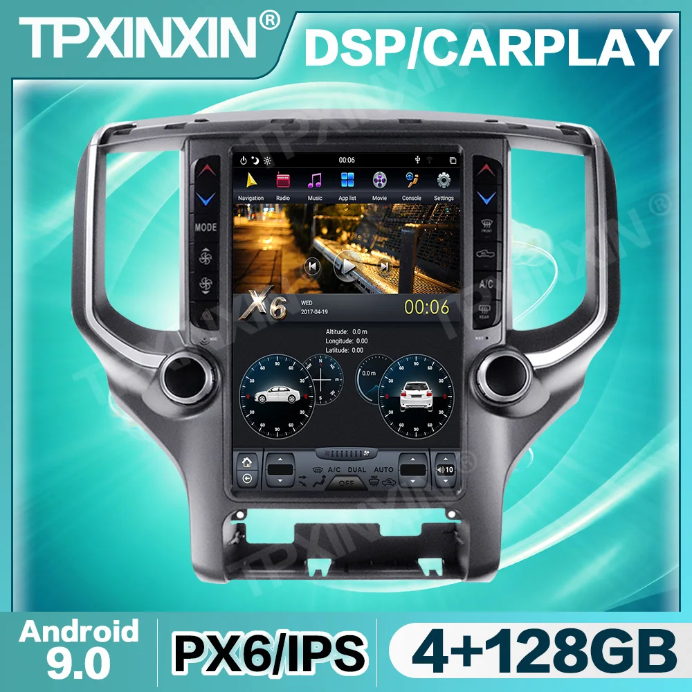 

Tesla IPS Touch Screen For Dodge RAM 1500 2018 2019 2020 Android 9.0 Car Radio Multimedia Video DVD Player Navigation GPS 2din