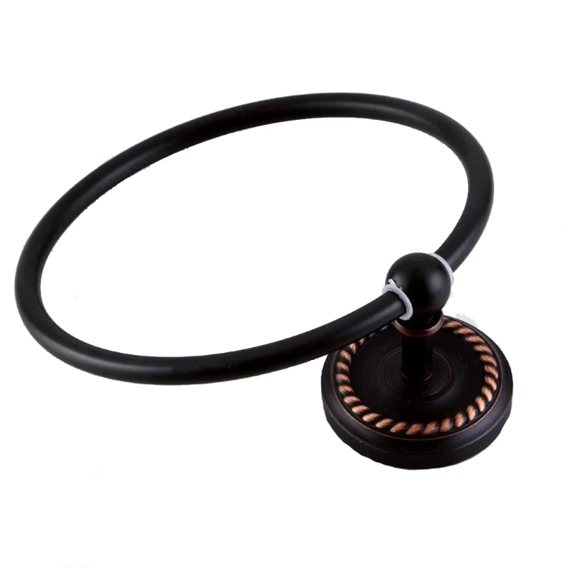 

All Copper Towel Ring Wall Mounted Towel Holder Round Vintage Towel Rack Antique Craft Bathroom Accessories Home