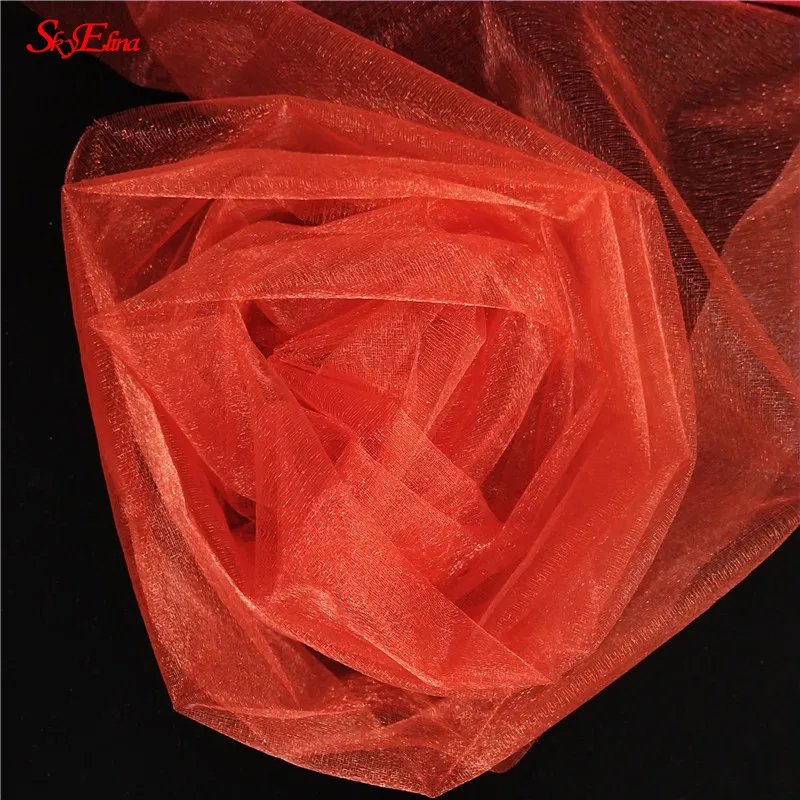 red 15 см* 5 м блестящая фатиновая юбка-пачка из органзы с прозрачными кристаллами для девочек, сделай сам, подарок для свадебной вечеринки, декор для детского душа, поставка 7z - Цвет: red