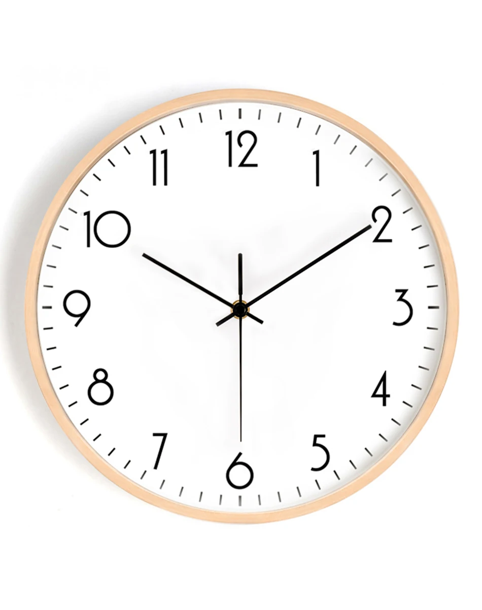Настенные часы из дерева в скандинавском стиле домашние бесшумные массива для