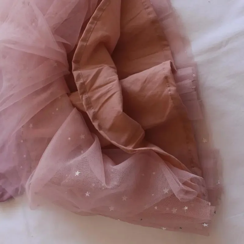 Мери ами Одежда для маленьких девочек С изображением луны и звезд платье с пышной