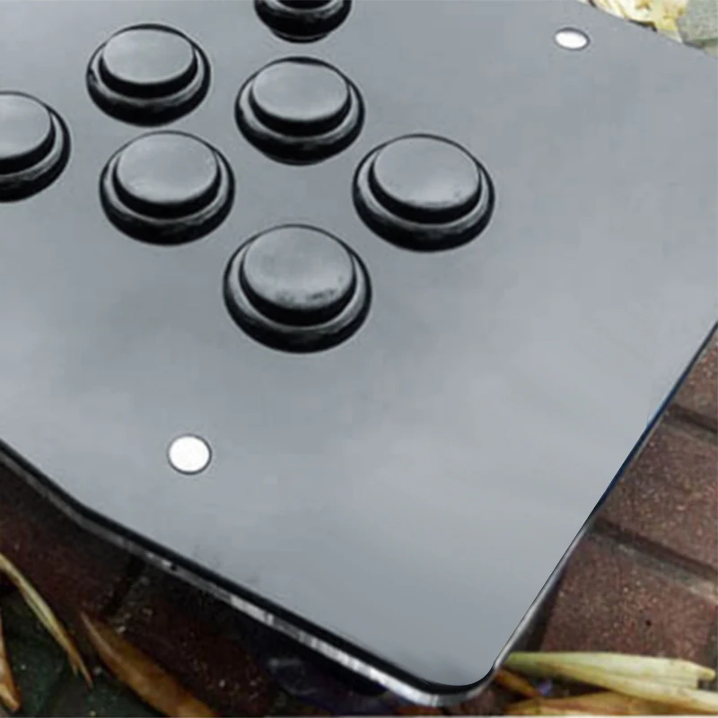 

Game Handle Controller, Black 3D Card-Type Buttons Acrylic Shell Wear Resistance Rocker Arcade Controller