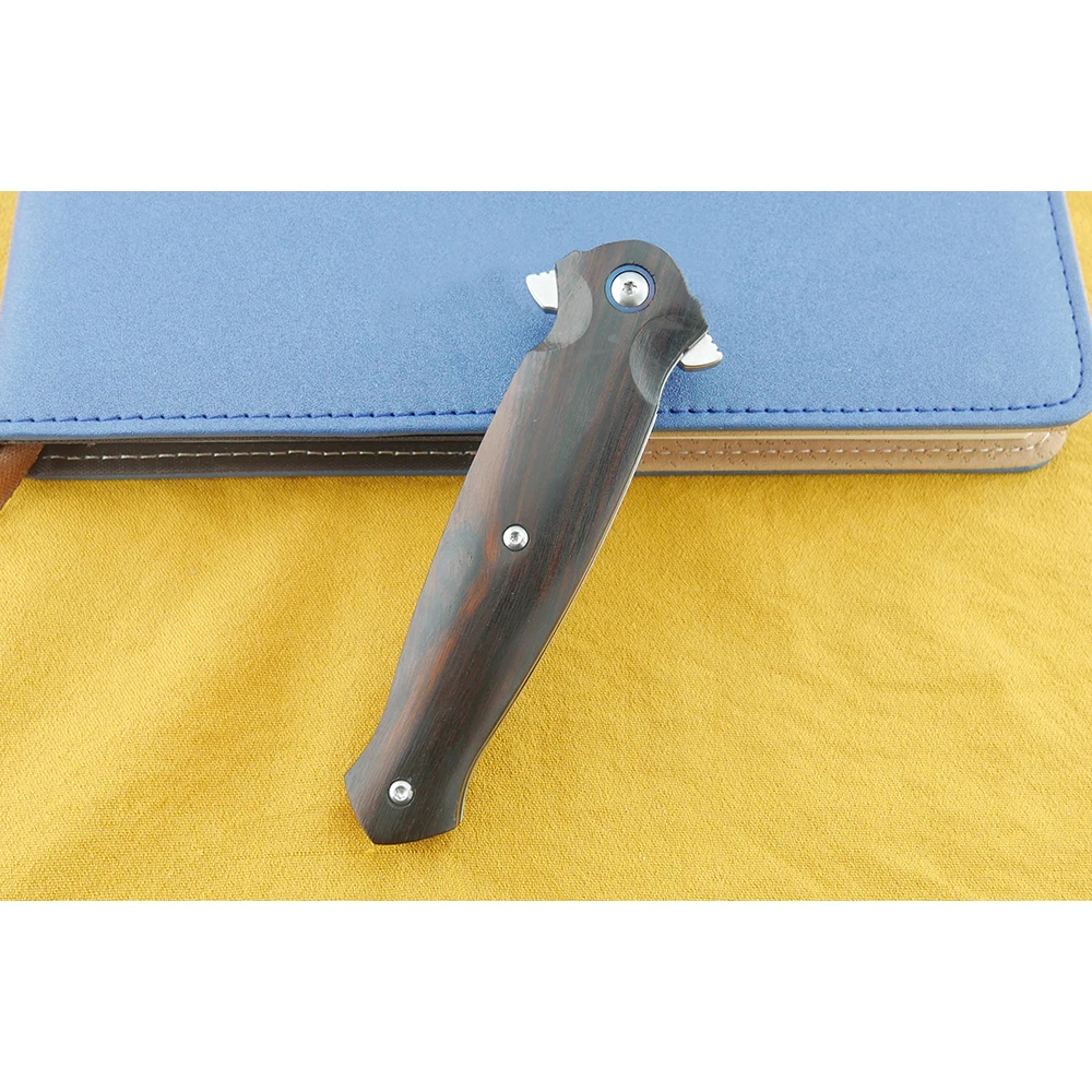 

Portable small folding knife M390 Blade iron wooden Handle Outdoor Tools Pocket Sharp knives Camping Hunting Survival