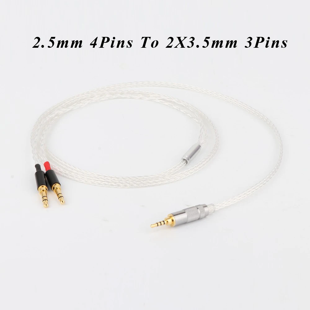 Preffair HIFI 8 ядерный 7N OCC посеребренный 2 5 мм сбалансированный кабель для наушников