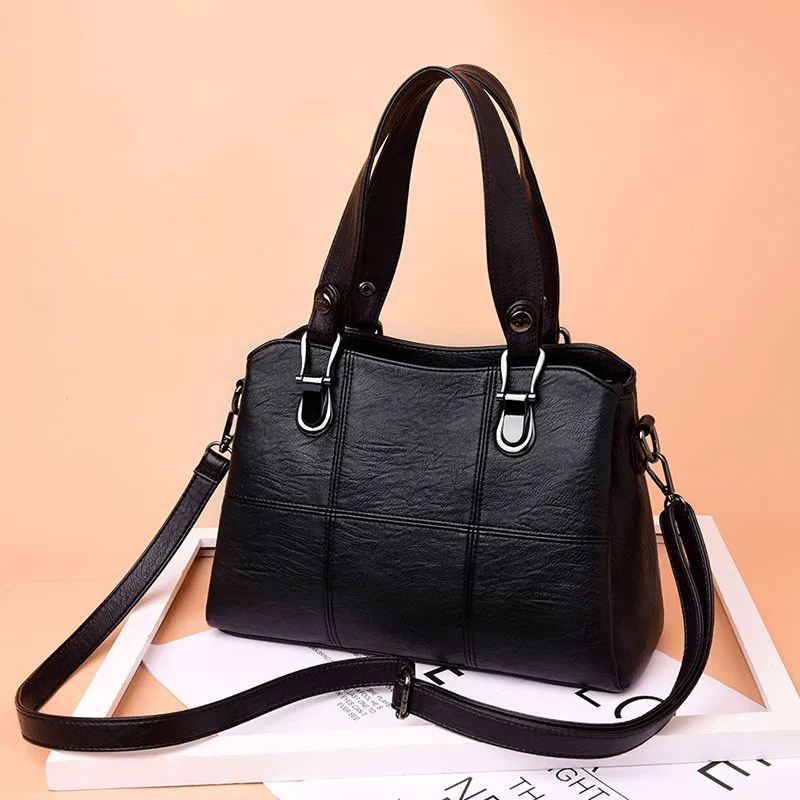 Повседневная Сумка тоут из натуральной овечьей кожи высокого качества большие