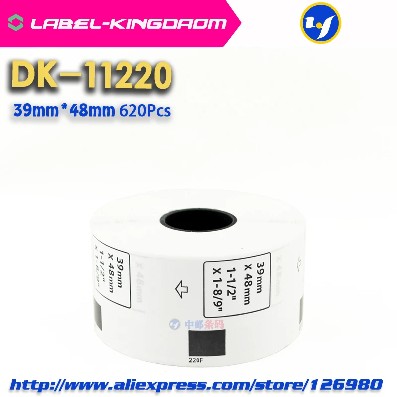 4 Refill Rolls Compatible DK-11220 Label 39mm*48mm 620Pcs for Brother Printer QL-700/720 White Paper DK-1220 | Компьютеры и офис