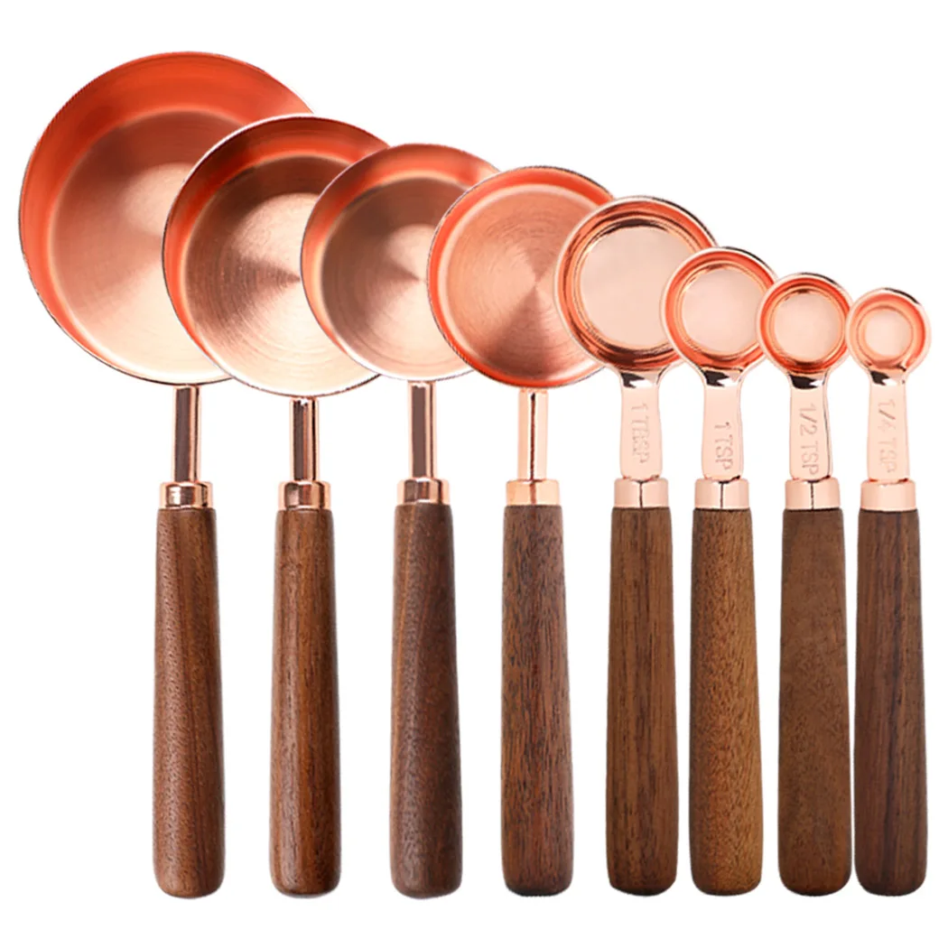 

Мерные чашки, мерная ложка, штабелируемые кухонные мерные ложки, набор медных мерных стаканов и ложек из нержавеющей стали