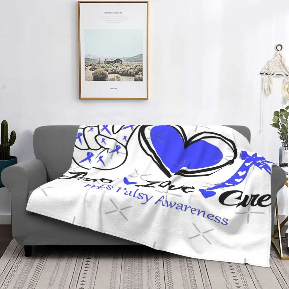 

Manta a cuadros para cama de verano, cobertor de toalla de muselina con estampado de la paz y el amor, para invierno