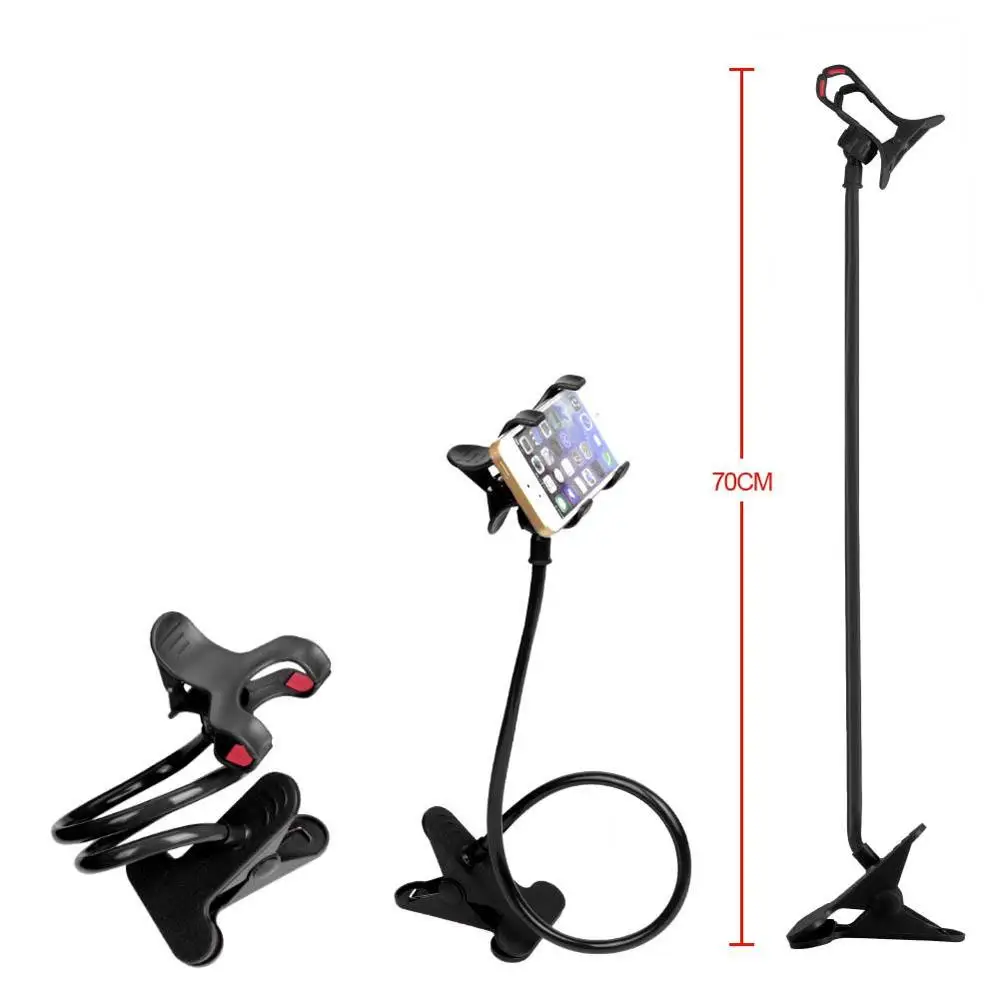 Lazy Mount Double V Clip Cell Phones Holder Clamp Flexible Goose neck Black |