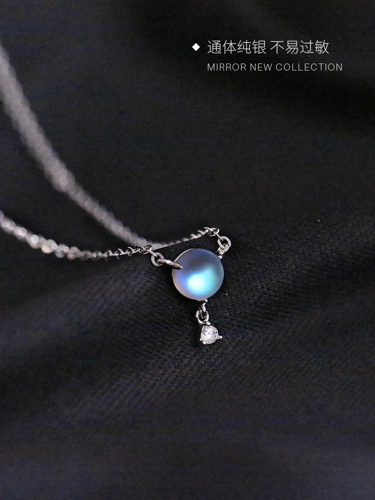 Ожерелье из стерлингового серебра S925 пробы с светящейся цепочкой ключицы для