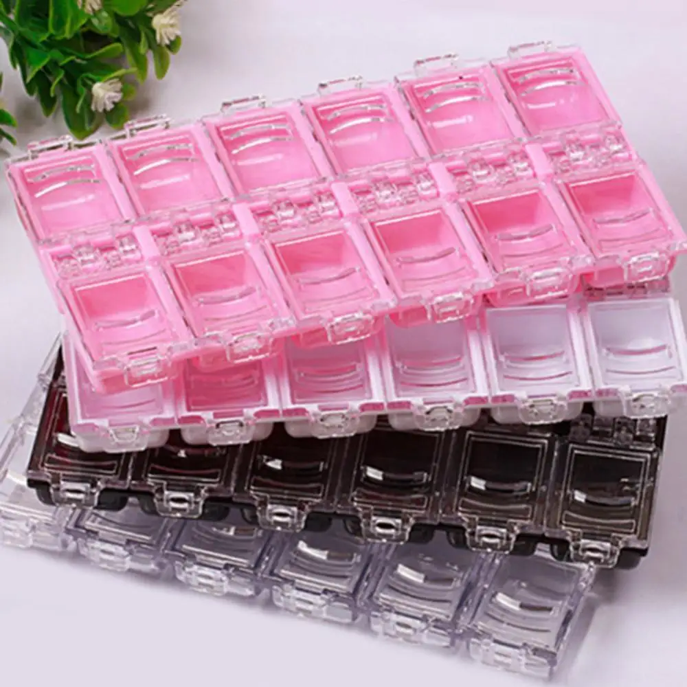 

12 Grids Clear Manicure box Empty Nail Art Tips Beads Decor finger rings Jewelry Storage Box Holder Case