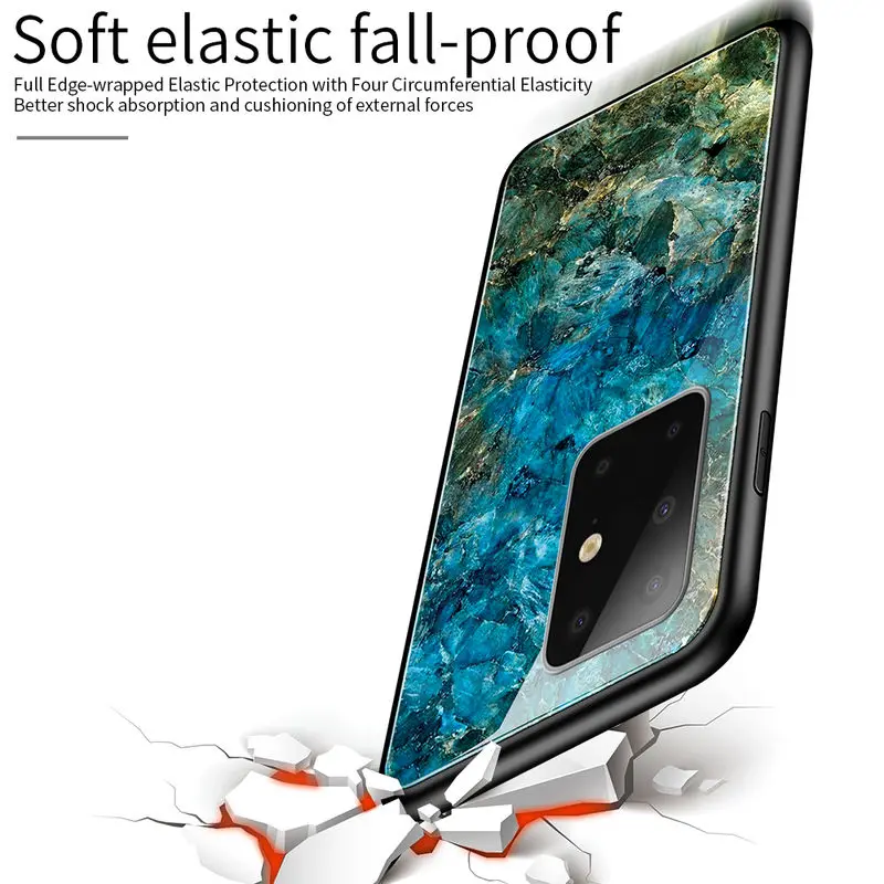 

For SamSung Galaxy S20 Ultra Case fashion Colorful Gradient Tempered glass Seismic Back Cover For SamSung S20 Ultra Case Cover