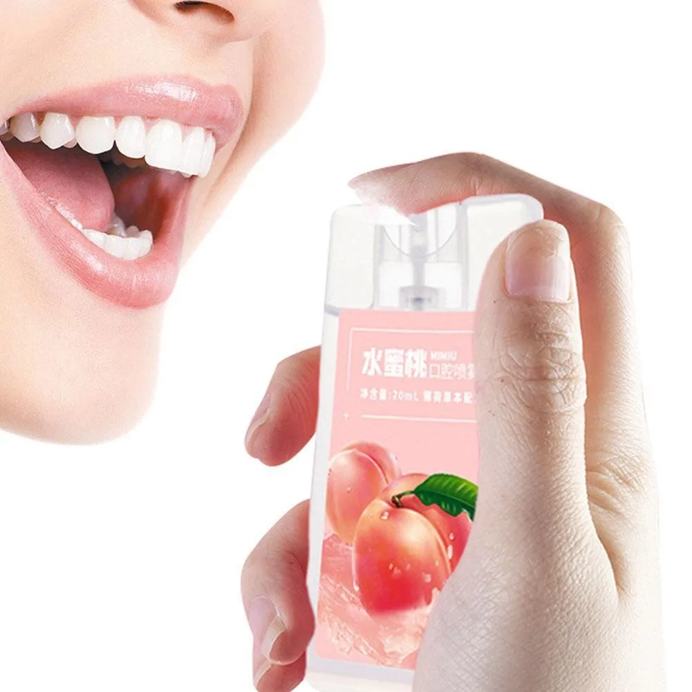 

20ml Breath Freshener Spray Peach Lemon Oral Odor Halitosis Treatment Liquid Refresher Oral Care Spray Oral Treatment