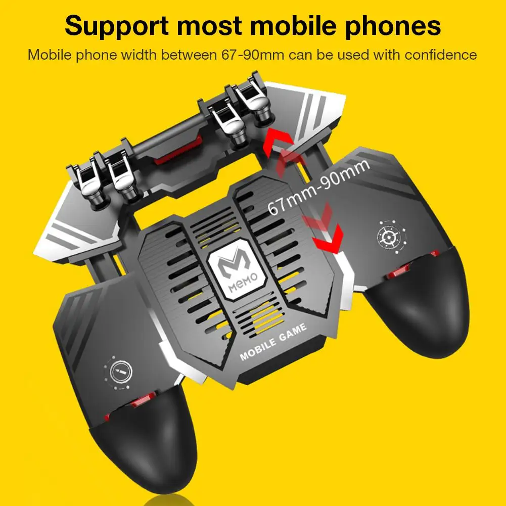 Игровой помощник контроллер AK77 MEMO игра для мобильного телефона ручка для PUBG шесть пальцев PUGB ручка с радиатором охлаждающий вентилятор