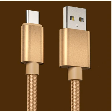 1 м 2 м 3 м usb type-C Дата-кабель для быстрой передачи данных зарядки передачи данных для huawei P10/P20/P30 Xiaomi Honor мобильные телефоны нейлоновые цифровые кабели - Цвет: Gold Type-C