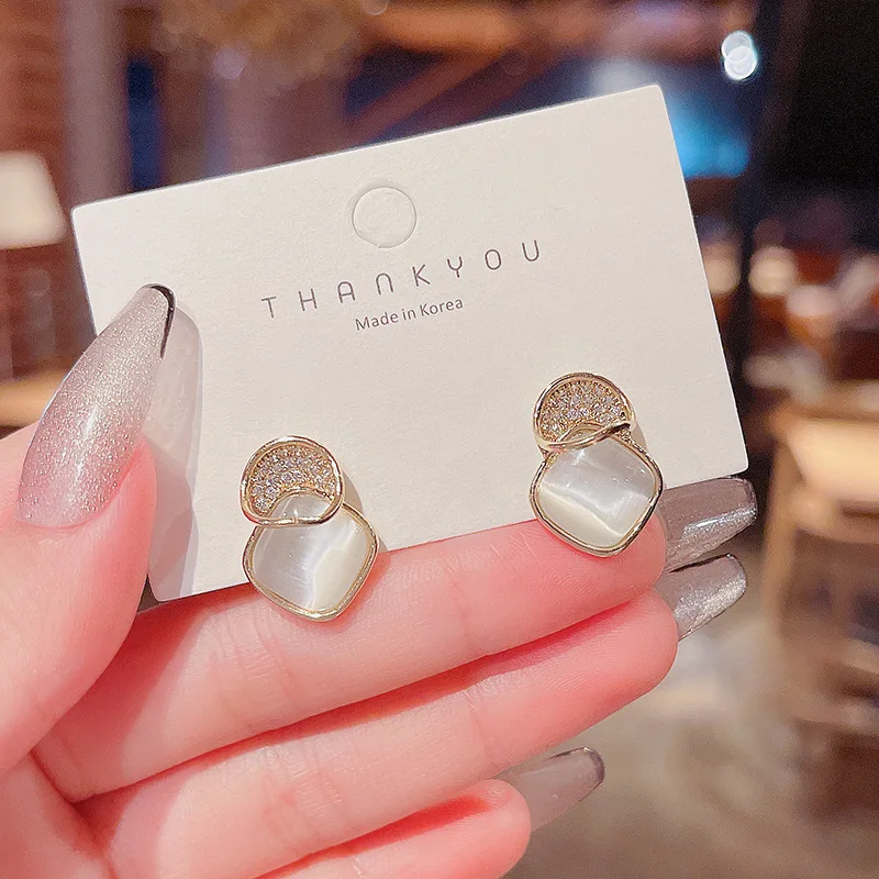 

Wholesale S925 Silvers Post Opal Women Stud Earrings Dropshipping Jewelry Fashion Gift