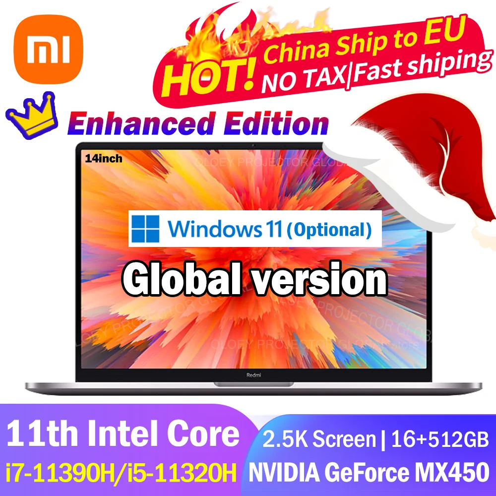 Xiaomi RedmiBook Pro14 Laptop Enhanced Edition 14inch i7-11390H/i5-11320H 16+512GB 2.5K Screen Win10 Portable Office Notebook | Компьютеры