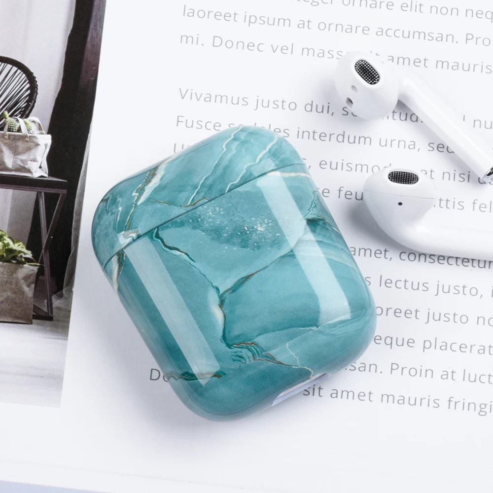 07 Роскошный Твердый чехол из поликарбоната с мраморным узором для Apple Airpods, защитный чехол, беспроводной чехол для наушников с Bluetooth, чехол для зарядки, сумки - Цвет: 07