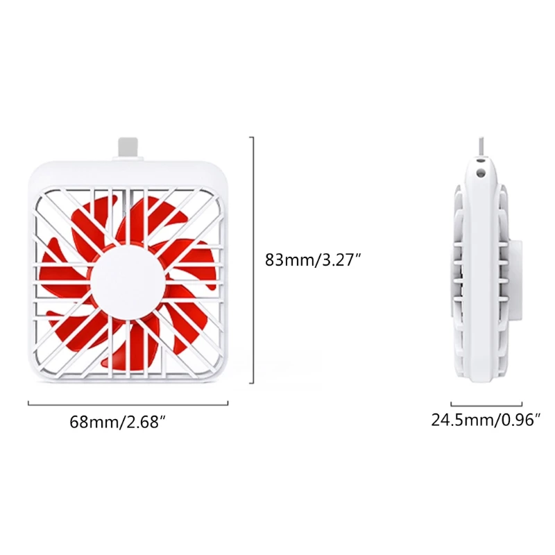 

Smart Phone Fan Summer Accessories Mini Cell Phone Fan Colorful and Powerful 2-in-1 for iPhone Android SmartphoneTablet