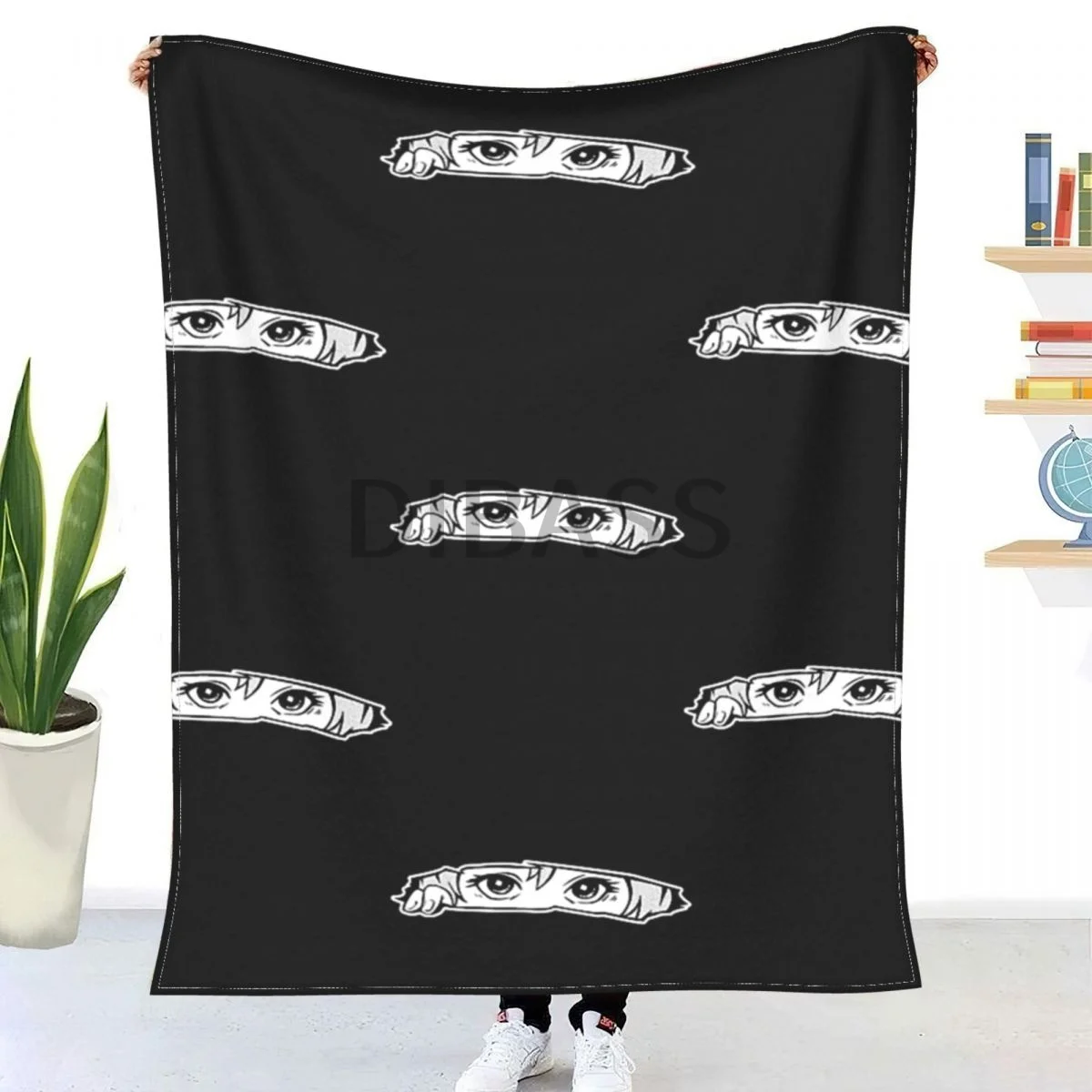 

Anime Look Throw Blanket 3D Printed Flannel Throw Blankets