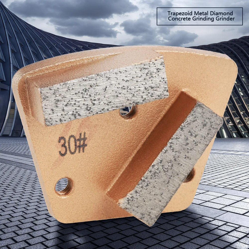 

Trapezoid Metal Diamond Concrete Grinding Disc Pad for Grinder Grit 30(3 Holes 2 Straight Teeth)