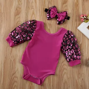 Pudcoco Одежда для новорожденных девочек с принтом губ, пышный Тюль с длинным рукавом, Детский комбинезон с повязкой-бантом, комплект одежды из 2 предметов