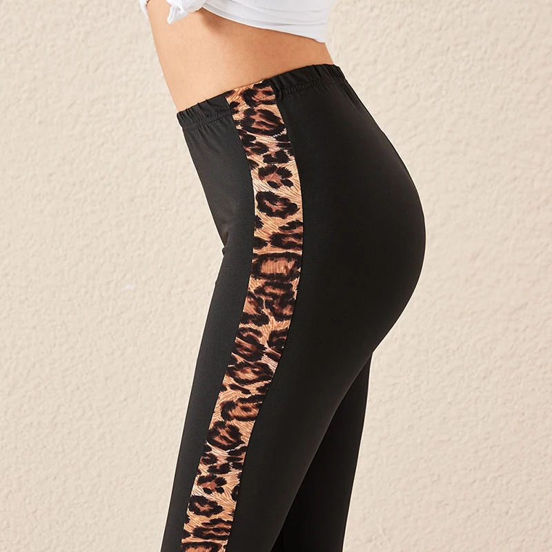 

Women Yoga Leggings Leopard Patchwork Sports Leggings Female Compression Workout Tights Hip Push Up Stretch Yoga Sport Pant Lady