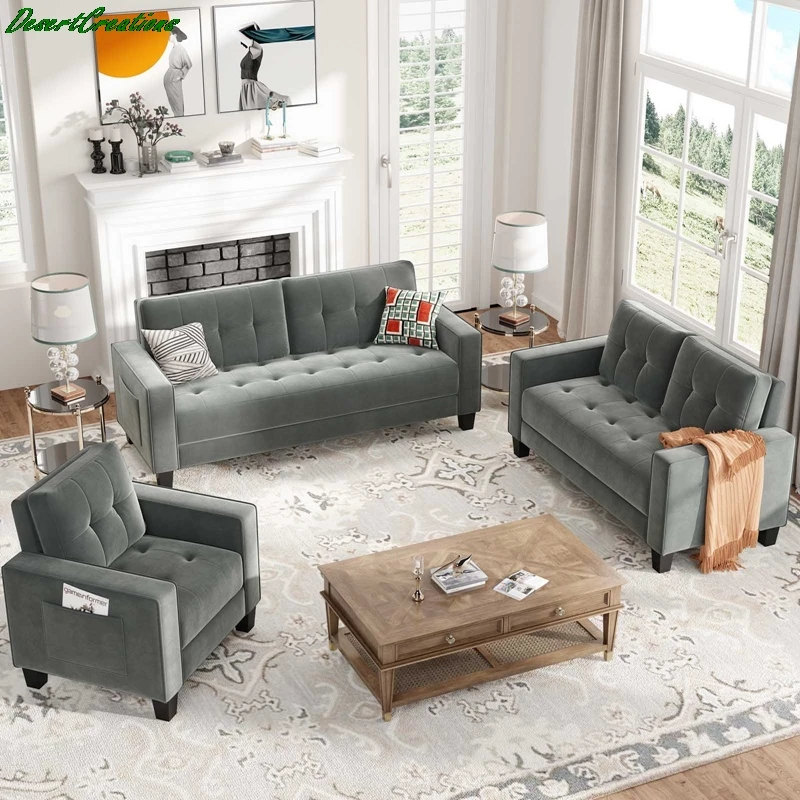 

Комплект диванов, мебель в современном стиле, кресло с мягкой обивкой, кресла для влюбленных и три места для дома или офиса (1 + 3 места)