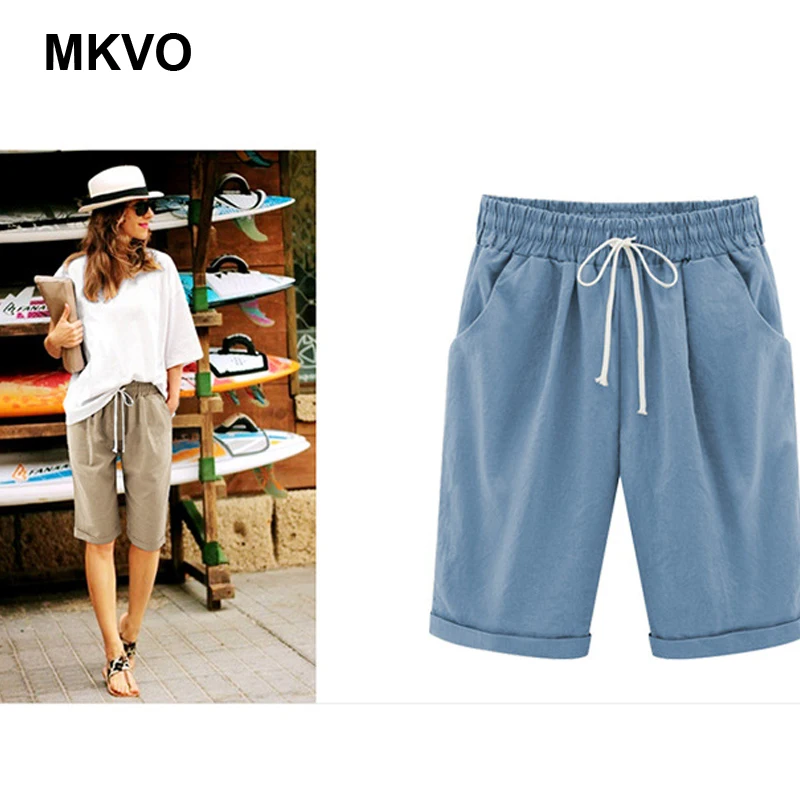 8XL Летние повседневные женские брюки-Капри хлопковые эластичные брюки с высокой