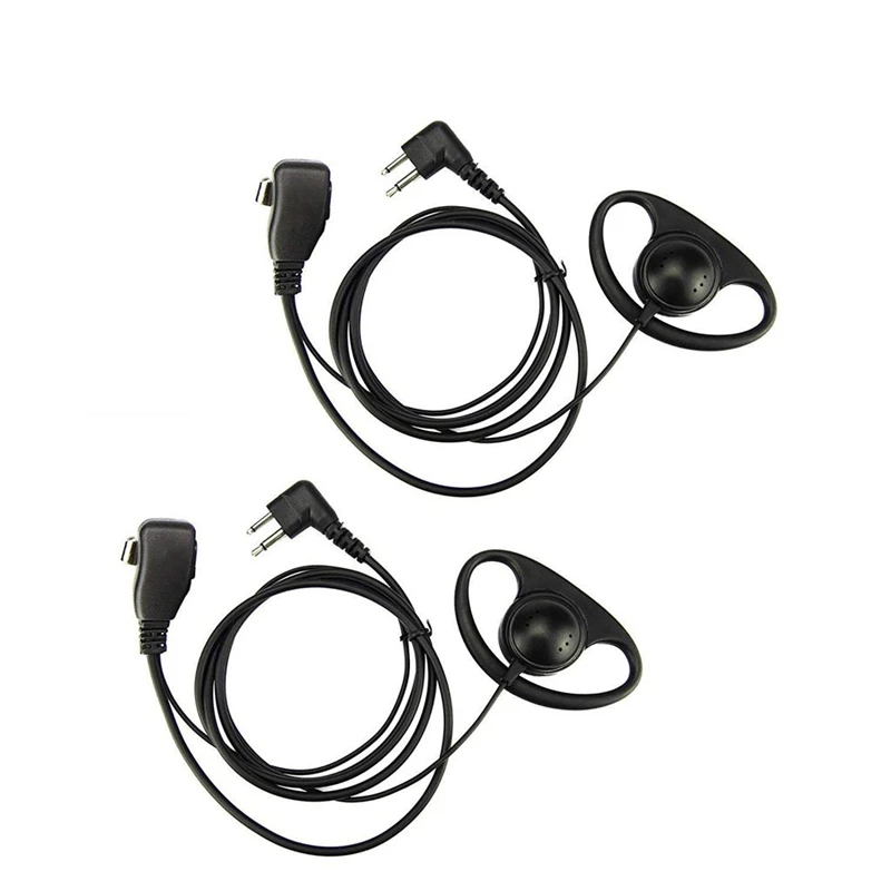 

(2 Pack) 2Pin Advanced D Shape Clip-Ear Ptt Headset Earpiece Mic For Motorola 2 Way Radios Gp88S Gp300 Gp68 Gp2000 Gp88 Gp3188 C