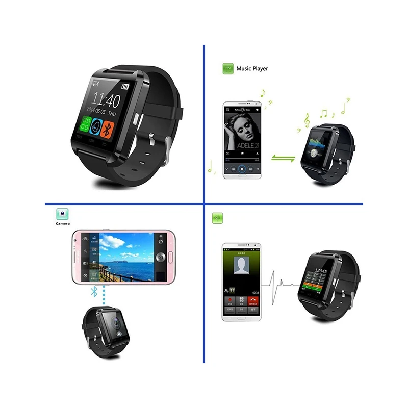 GEJIAN Bluetooth Музыкальные спортивные умные часы U8 портативные мониторинг здоровья