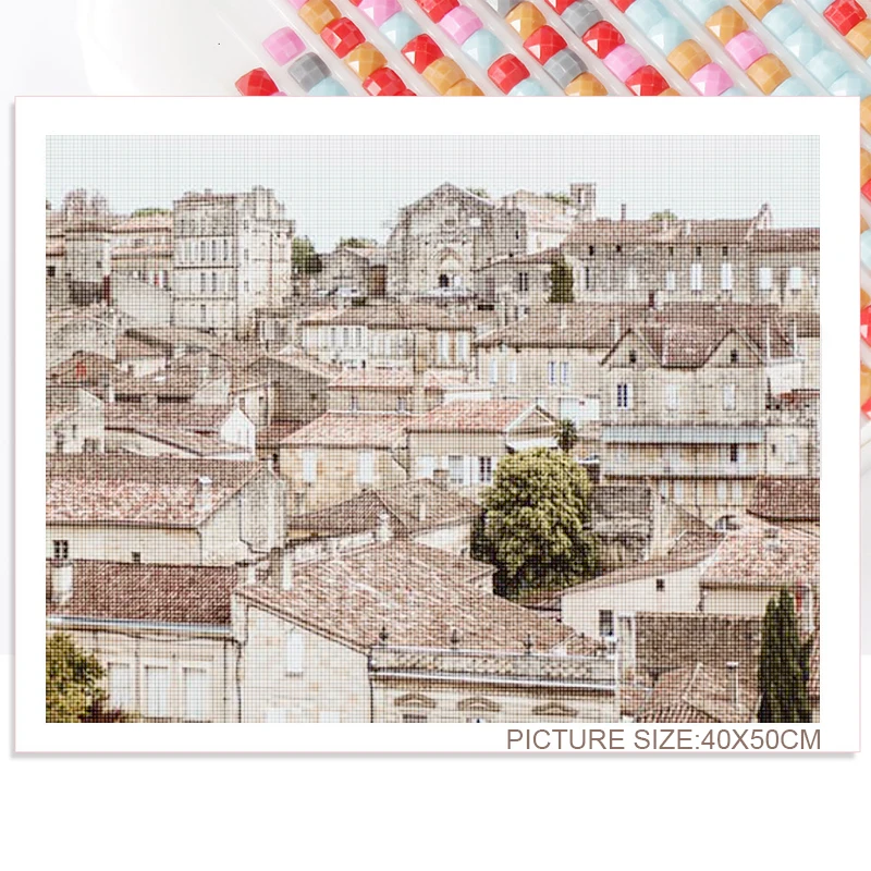 

5D Diy Landscape Diamond Painting Architecture Art Picture Cross Stitch Embroidery Square Round Diamond Home Wall Decoration