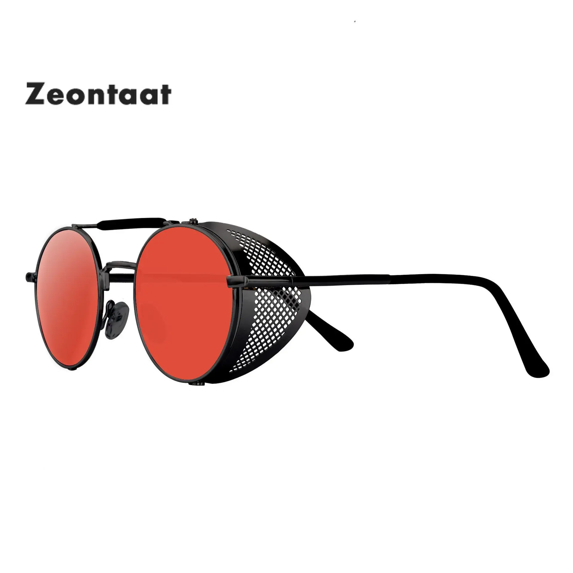 Мужские Овальные Солнцезащитные очки Zeontaat красные круглые солнцезащитные в