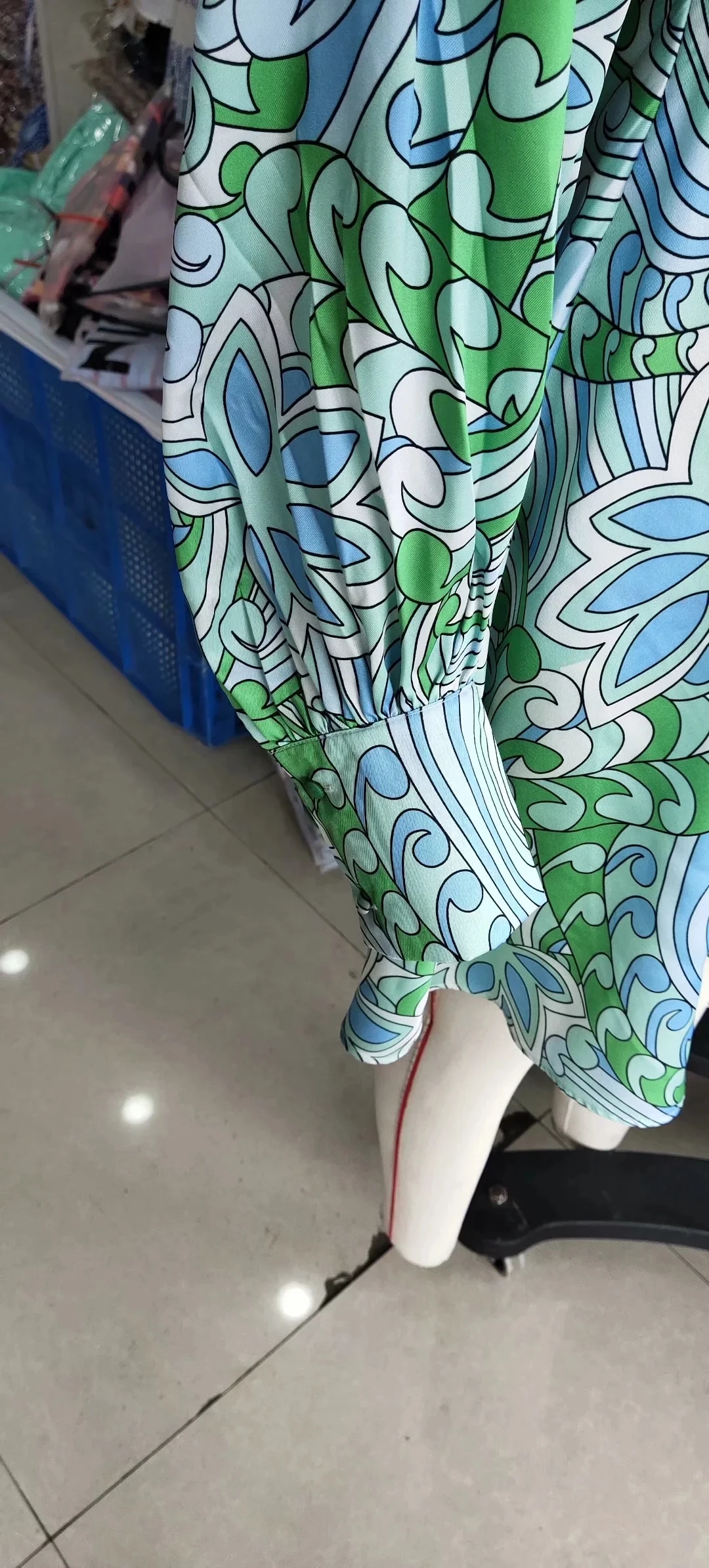 

Ladies 2021 Print Dress V-neck Lanterns Long Sleeve High Waist Colorful Mini Dress