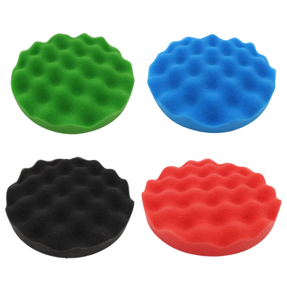

4pcs Detachable Polishing Pad Waxing Auto Car Mirror Fine Glass Polisher Sealing Glaze Hook Loop Buffing Foam Pads