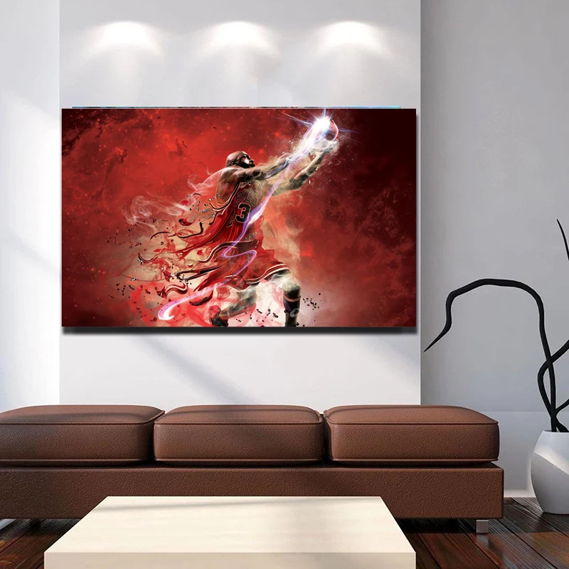 Абстрактное искусство Масляная живопись Майкл Джордан печатная на холсте