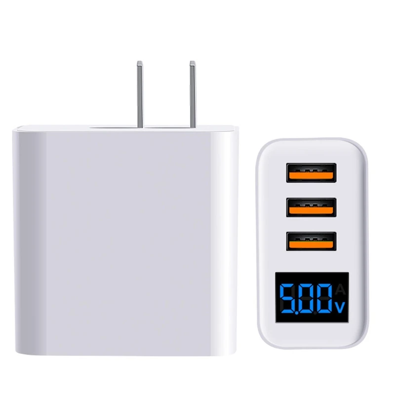 

3 Ports 5V 3.4A USB Wall Charger Multiple USB Portable Display Power Charger for Mobile Phone Tablet PC Smartphones