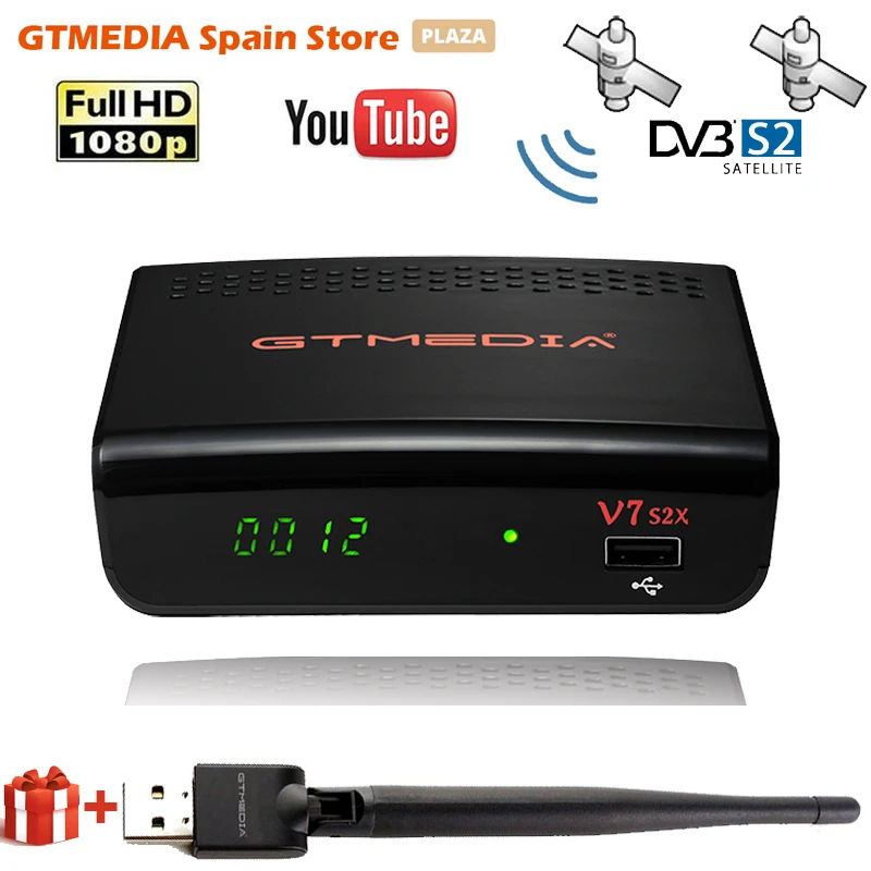 Gtmedia V7S2X спутниковйы ТВ приемник цифровой декодер 1080P FHD DVB S2 S2X тюнер USB WI FI Youtube