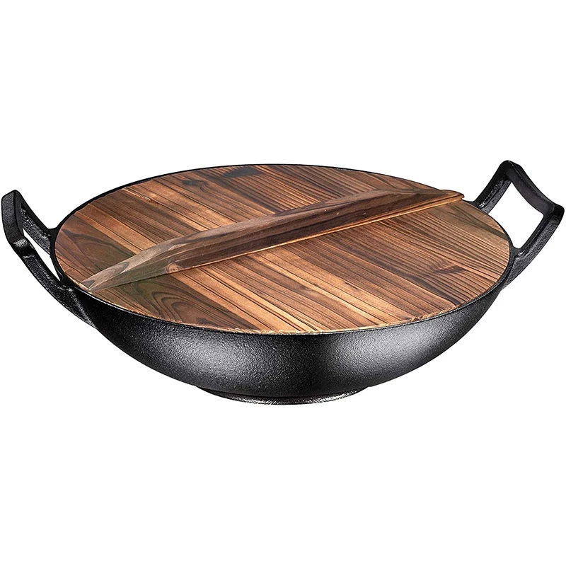 

Kitchen Multi-Functional Wooden Pot Cover Handle Pan Lid Eco-Friendly Anti-Scalding Wood Baking Pot Lids Cover 26cm