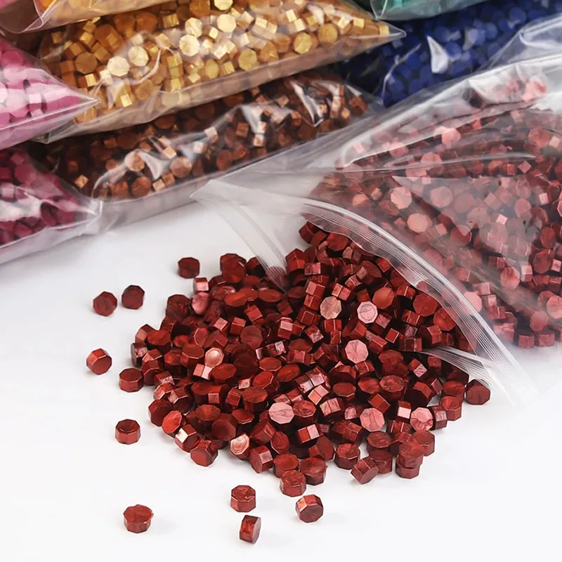 

100PcsRetro Wax Seal Colored Wax Beads Scapbooking Octagon Sealing Stamp for Envelope Letter Wedding Invitation DIY Supplie