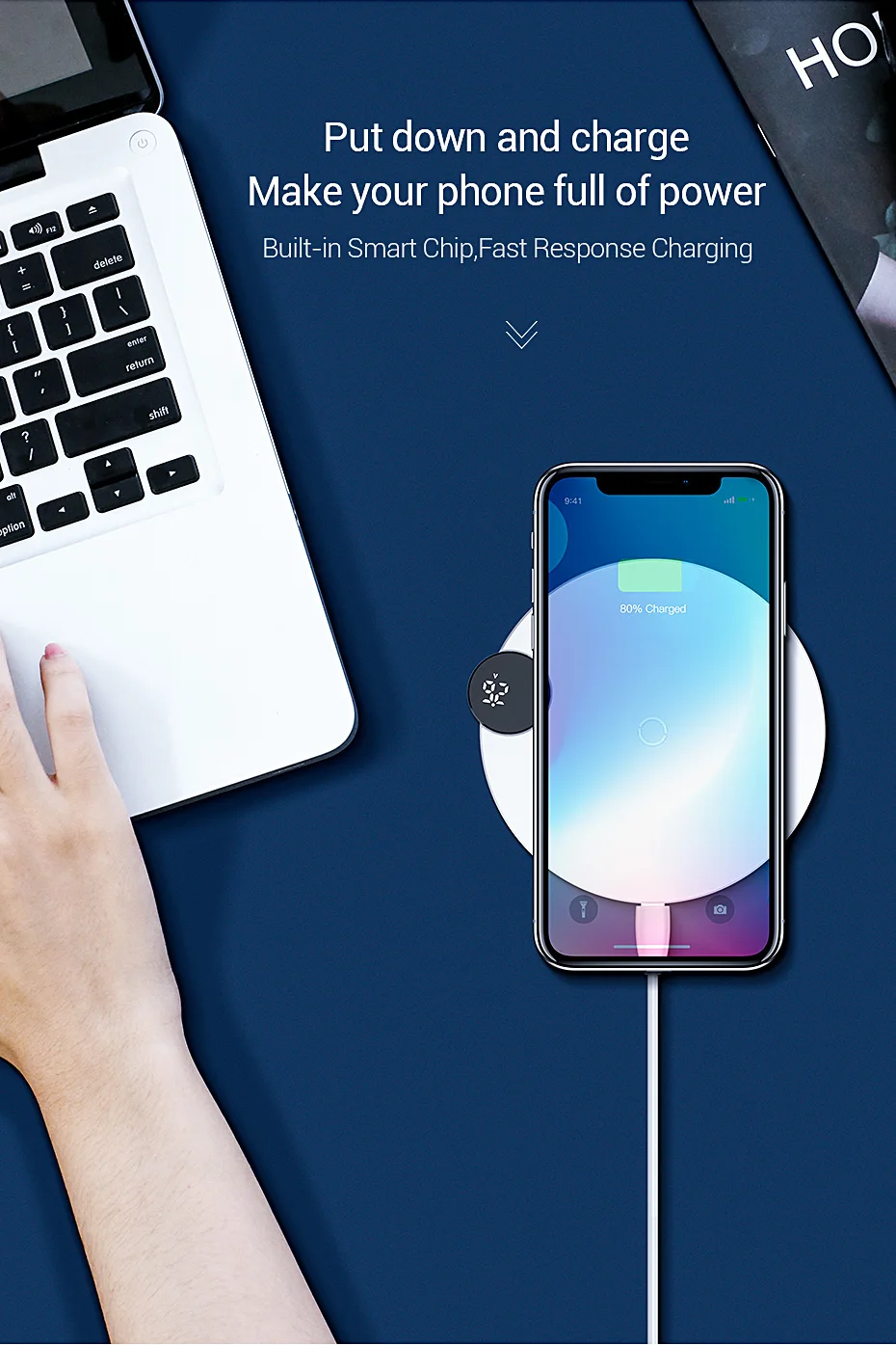 Baseus светодиодный цифровой дисплей Беспроводное зарядное устройство для iPhone X XR XS Max 8 Qi Беспроводное быстрое зарядное устройство для samsung Galaxy S10 huawei P30