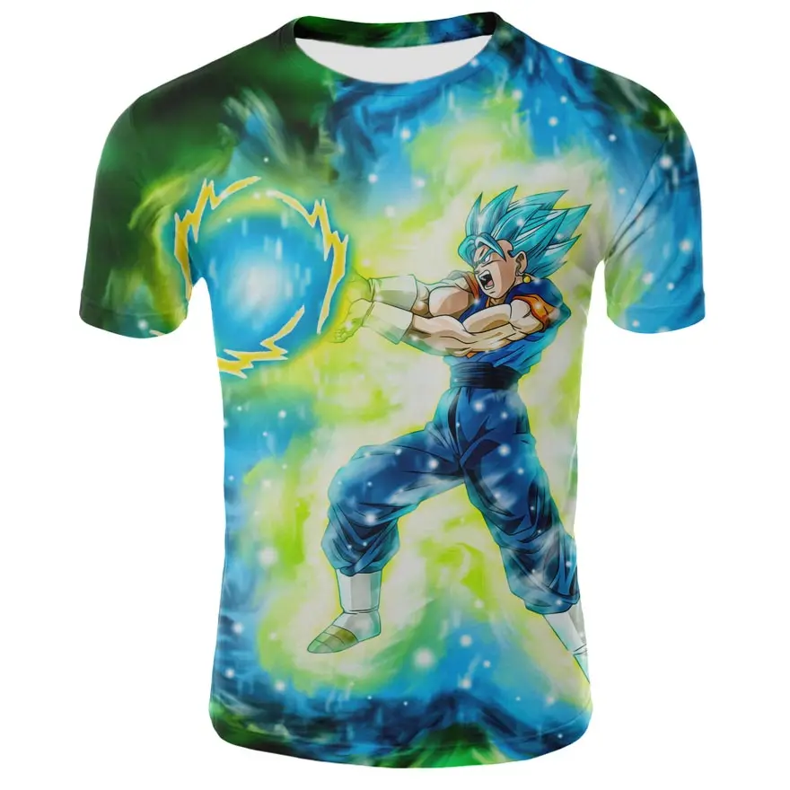 Детская футболка с 3D принтом Жемчуг дракона Супер сайян черная для мальчиков и