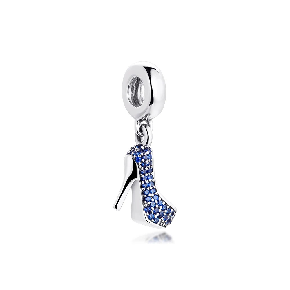 

DIY Fits CKK Charms Bracelets Stiletto Beads with Navy Blue Cubic Zirconia 100% 925 Sterling-Silver-Jewelry Free Shipping