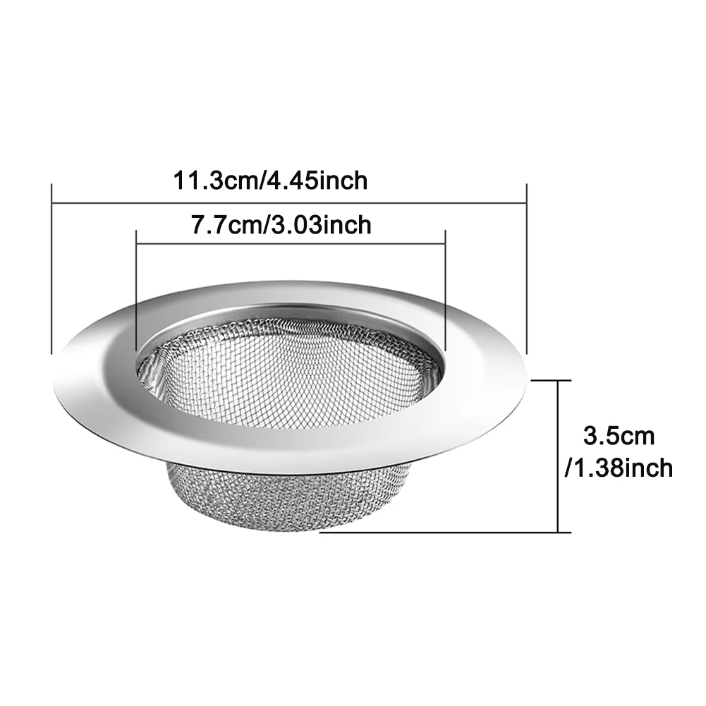 

2pcs Stopper Cover Food Filter Wide Rim With Lid Hair Catcher Anti Clogging Waste Sink Strainer Stainless Steel Bathroom Kitchen