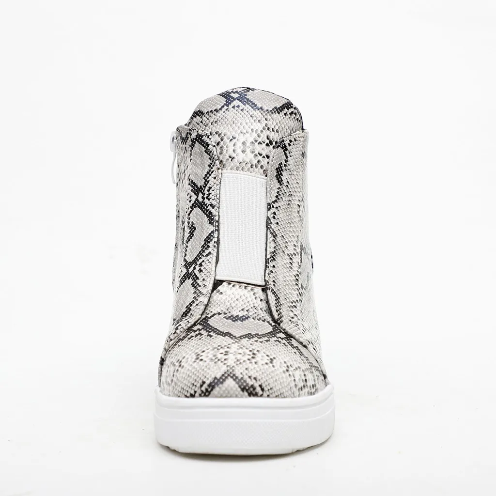 Женские Модные леопардовые ботильоны SAGACE на танкетке в стиле ретро с круглым