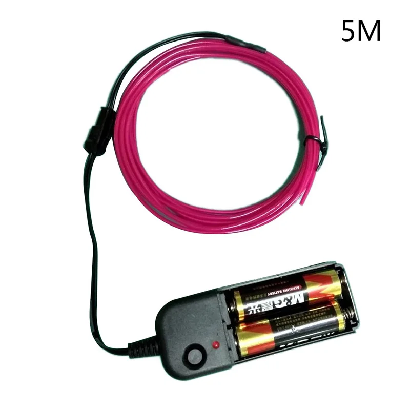 Rose red Светящийся светодиодный неоновый кабель для рождественской танцевальной вечеринки, костюмы DIY, светящийся автомобильный светильник, украшение для одежды, шар Rave - Цвет: Rose red