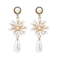 aretes 2021 new design pearl drop earrings for women charm fashion statement earrings dangle pendant earrings jewelry wholesale
