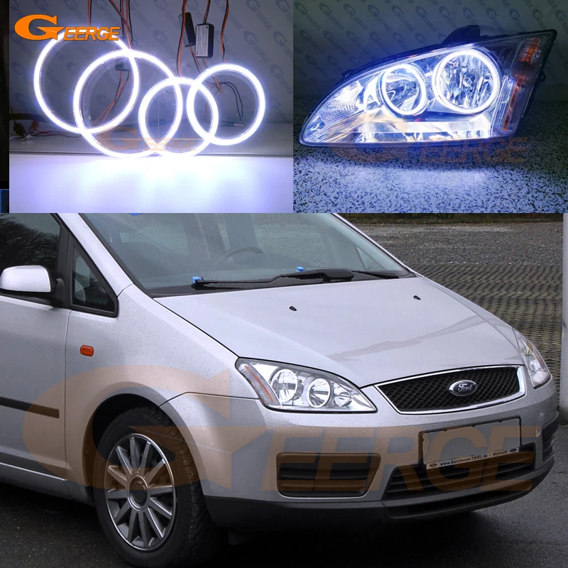 Отличный ультра яркий COB комплект светодиодов глаза ангела halo кольца DRL для Ford Focus